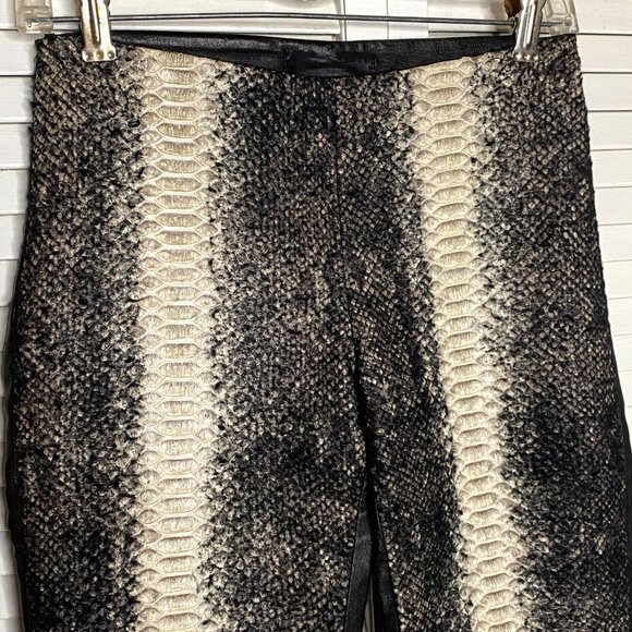 PHILIPP PLEIN Homme Black Lambskin Leather Gray PYTHON Snakeskin Skinny Pants 28 - Picture 3 of 10